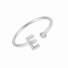 Load image into Gallery viewer, Letter and Bezel Open Ring
