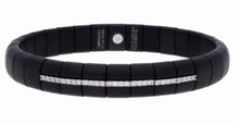Load image into Gallery viewer, Roberto Demeglio Pura Matte Black Diamond Bar Bracelet