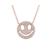 Load image into Gallery viewer, Pave Diamond Smiley Necklace