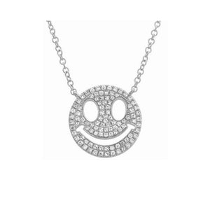 Pave Diamond Smiley Necklace