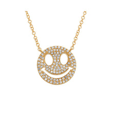 Load image into Gallery viewer, Pave Diamond Smiley Necklace