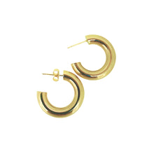 Load image into Gallery viewer, Gold Hoop Tube Earrings