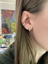 Load image into Gallery viewer, Double Row Pave Huggie Earrings