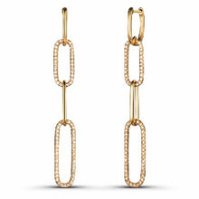 Load image into Gallery viewer, Diamond Link Drop Earrings