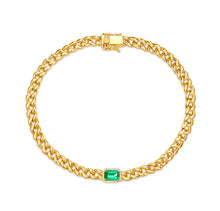 Load image into Gallery viewer, Emerald Curb Link Bracelet
