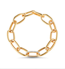 Load image into Gallery viewer, Chunky Oval Single Diamond Link Bracelet
