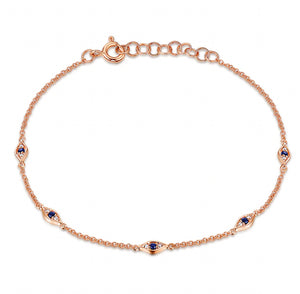 Blue Sapphire Diamond Eye Eternity Bracelet