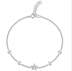 Star and Bezel Diamond Bracelet
