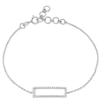 Load image into Gallery viewer, Pave Diamond Open Rectangle Chain Bracelet
