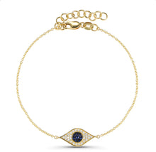 Load image into Gallery viewer, Blue Sapphire Evil Eye Bracelet
