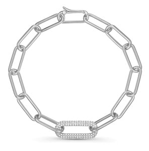 Large Single Link Pavè Diamond Bracelet