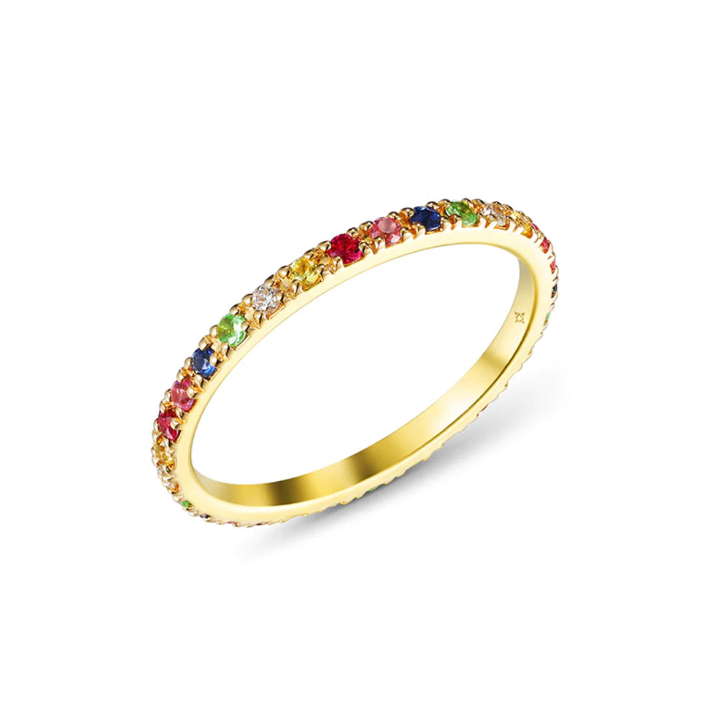 Pave Rainbow Band Ring