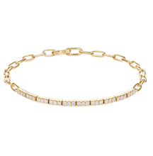 Load image into Gallery viewer, Sectional Bar Diamond Link Bracelet
