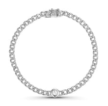 Load image into Gallery viewer, Single Bezel Diamond Link Bracelet
