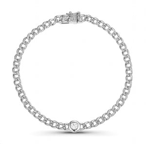 Single Bezel Diamond Link Bracelet