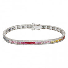 Load image into Gallery viewer, Rainbow Multi-Sapphire Diamond Bracelet
