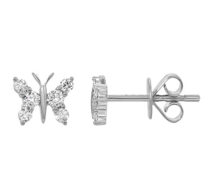 Butterfly Diamond Stud Earrings