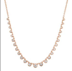 Graduated Bezel Diamond Necklace