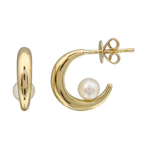 Pearl J Hoop Earrings