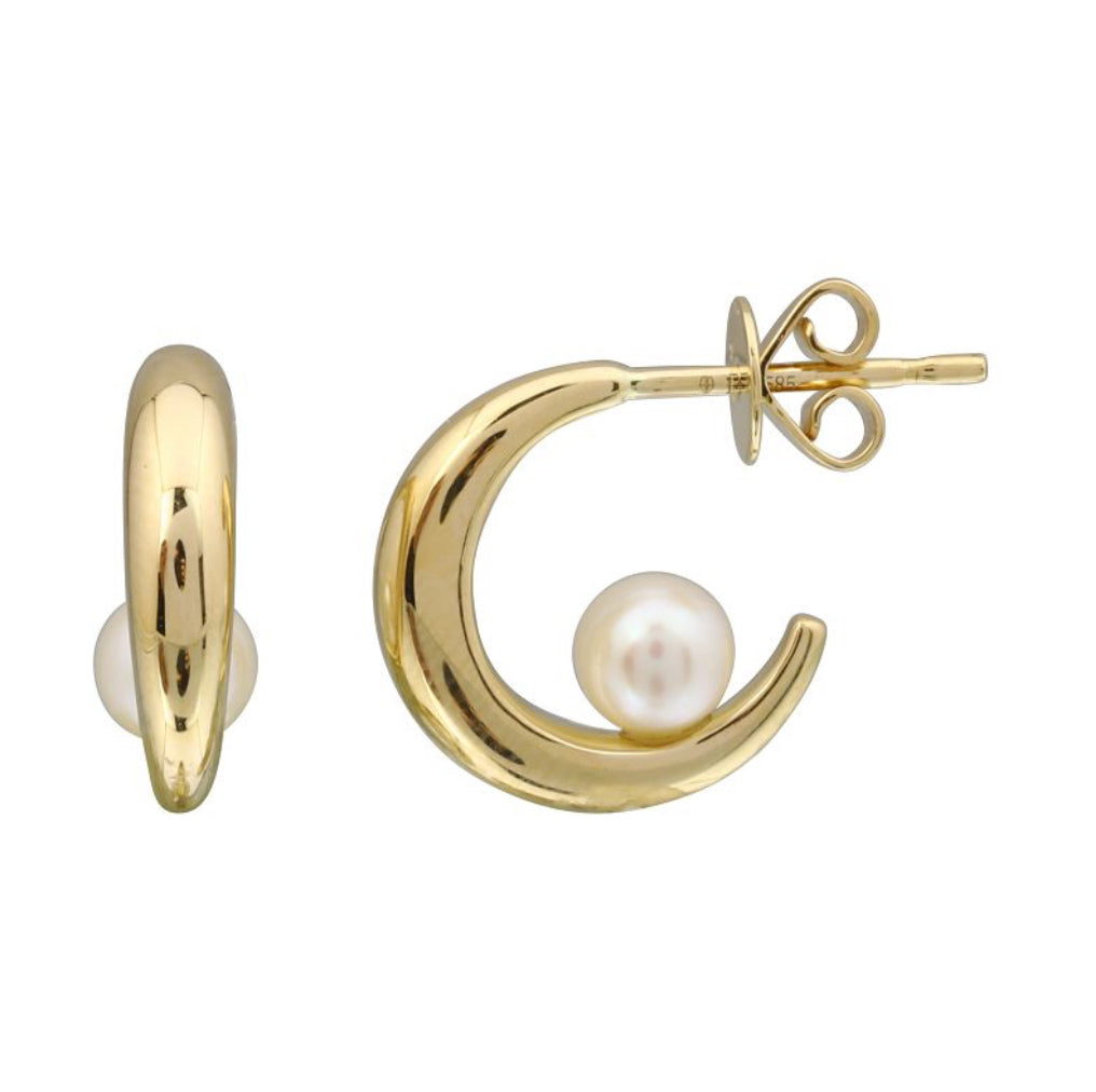 Pearl J Hoop Earrings