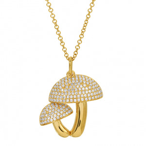 Double Diamond Mushroom Necklace