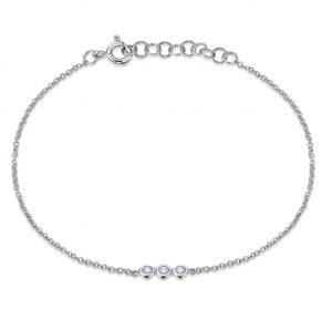 Three Diamond Bezel Bracelet