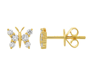 Butterfly Diamond Stud Earrings