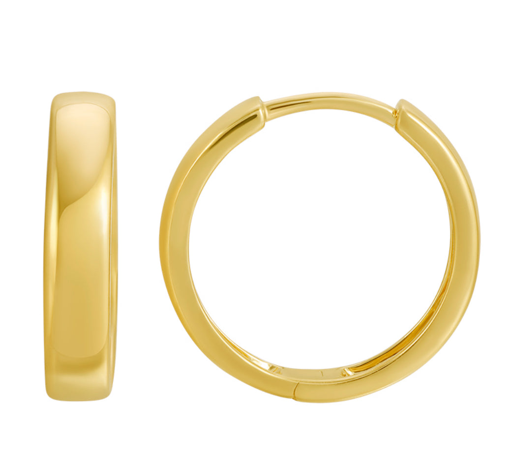 Large Gold Huggie Earrings