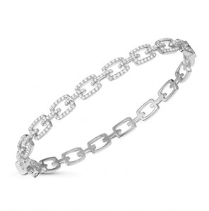 Pave Diamond Link Bangle Bracelet