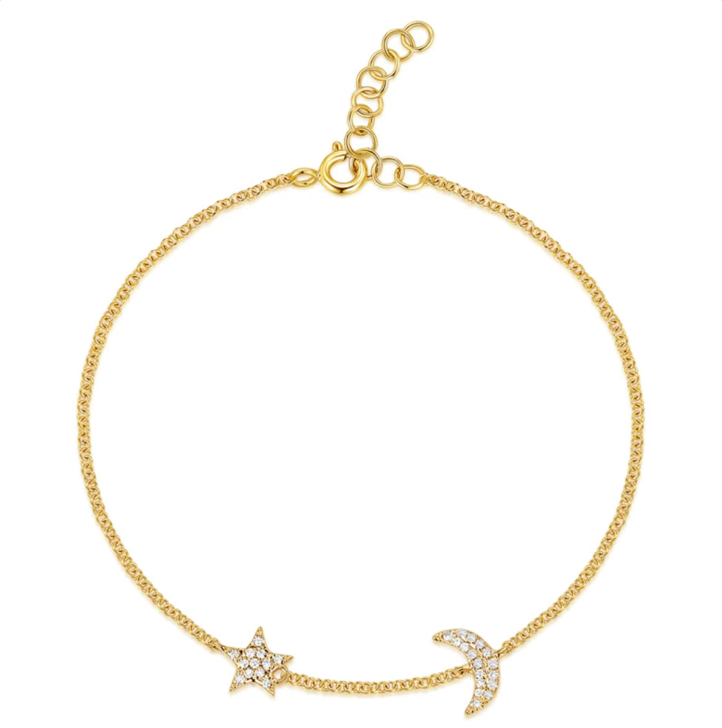 Star and Moon Chain Bracelet