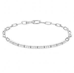 Sectional Bar Diamond Link Bracelet