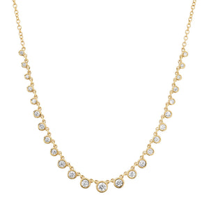 Graduated Bezel Diamond Necklace