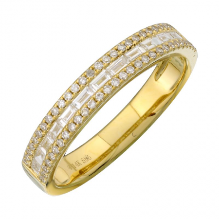Baguette and Pave Diamond Ring