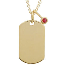 Load image into Gallery viewer, Engravable Dog Tag With Gemstone Charm

