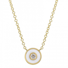 Load image into Gallery viewer, Enamel Circle With Diamond Necklace
