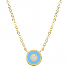 Load image into Gallery viewer, Enamel Circle With Diamond Necklace
