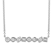 Load image into Gallery viewer, Bezel Set Multi Shape Diamond Bar Necklace
