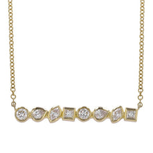 Load image into Gallery viewer, Bezel Set Multi Shape Diamond Bar Necklace
