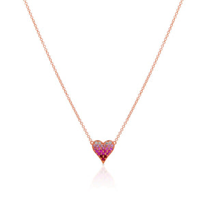 Mini Pink Ombre Heart Necklace