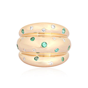 Gold Statement Ring with Scatter Gemstones