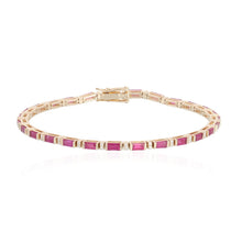 Load image into Gallery viewer, Baguette and Diamond Tennis Bracelet
