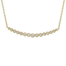 Load image into Gallery viewer, Bezel Set Graduated Diamond Curved Bar Necklace
