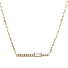 Load image into Gallery viewer, Bar Necklace with Baguette

