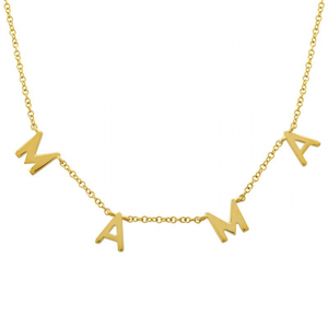 Gold Stationed Mama Necklace