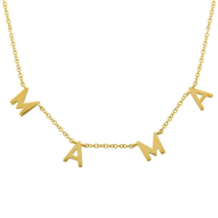 Gold Stationed Mama Necklace