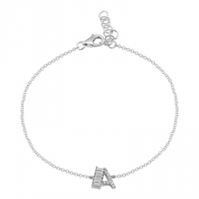 Load image into Gallery viewer, Baguette Initial Bracelet
