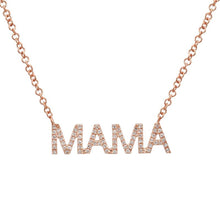 Load image into Gallery viewer, Pave Diamond Block Mama Necklace
