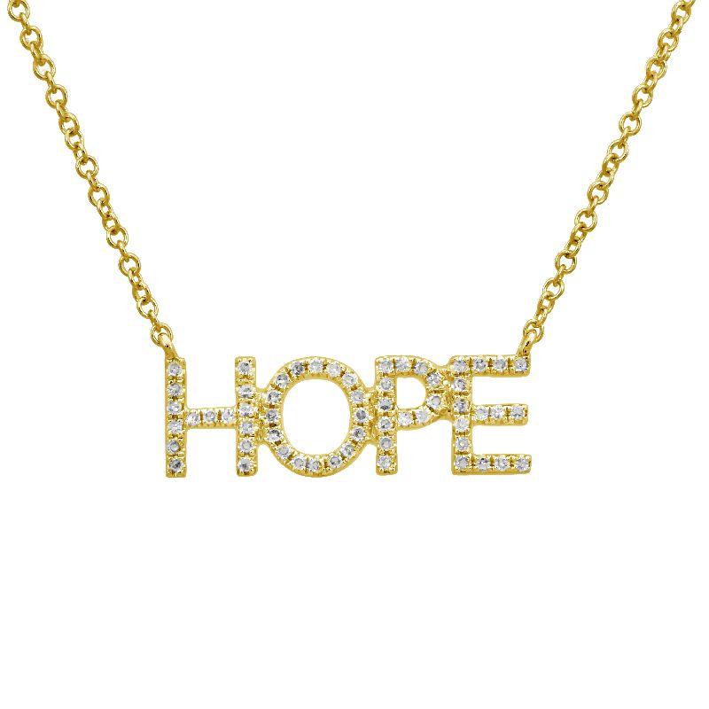 Pave Block HOPE Necklace