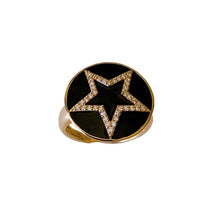 Load image into Gallery viewer, Enamel and Diamond Star Ring
