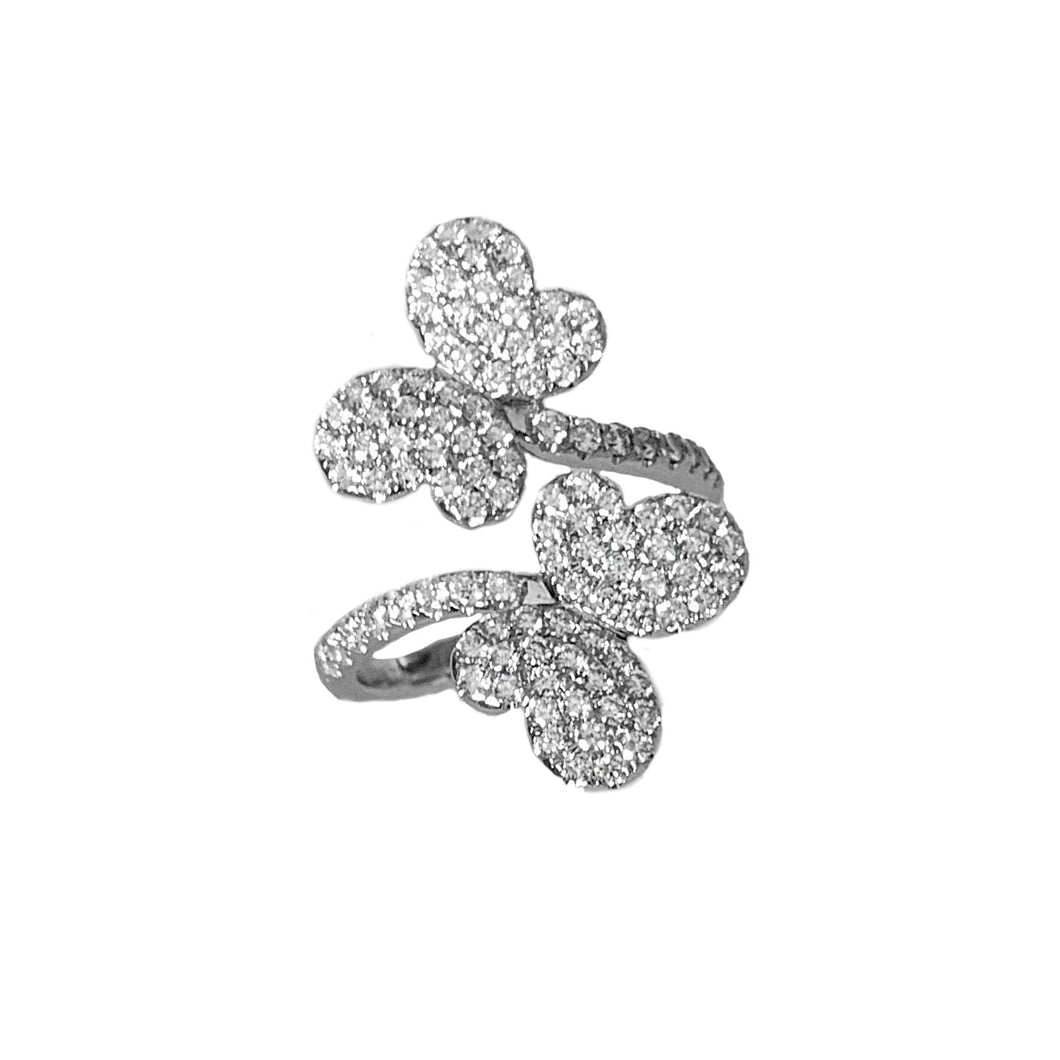 Double Butterfly Diamond Ring